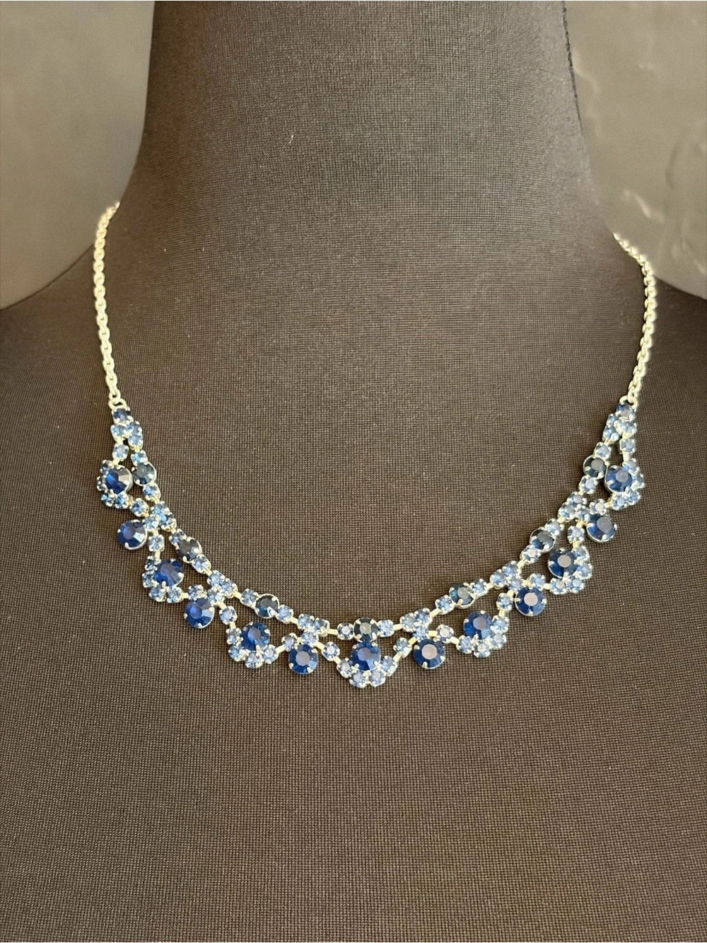 Blue & Silver Statement Necklace Like New